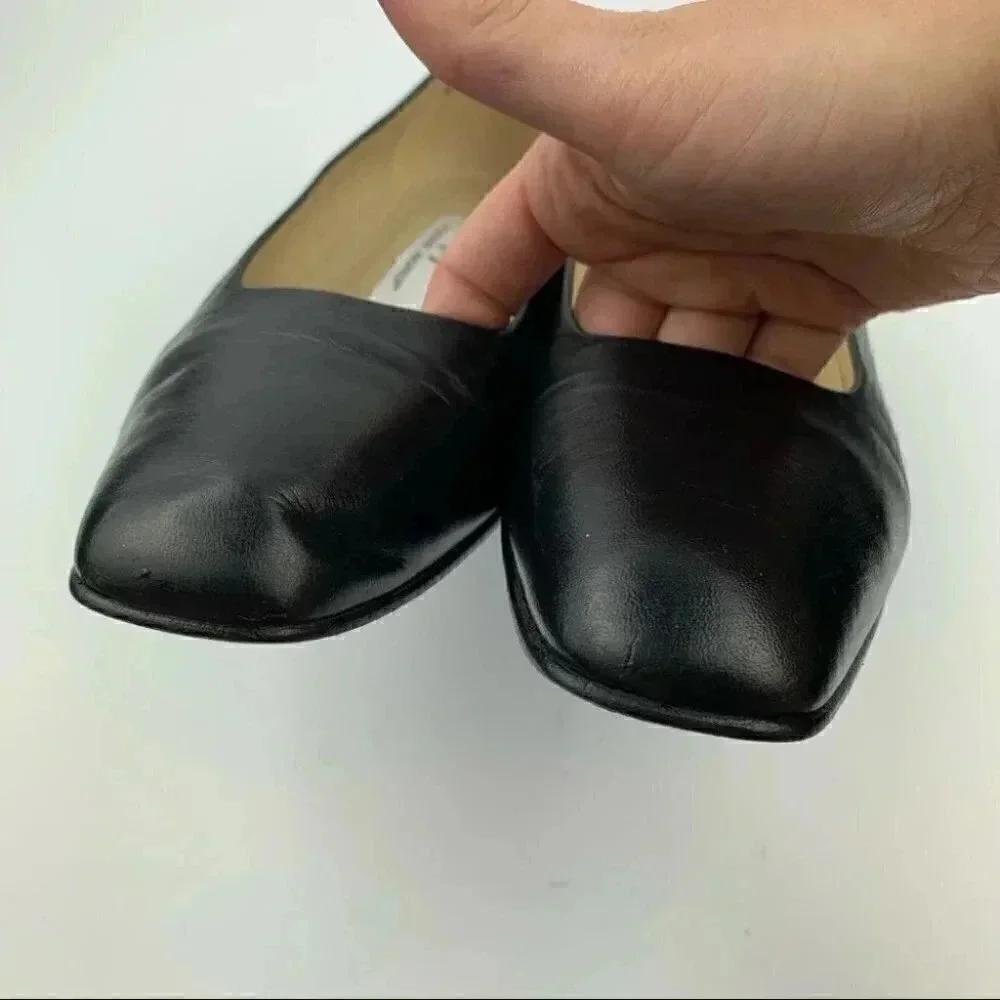 Etienne Aigner heels size 8.5 Astoria black leather vintage 80s 90s career